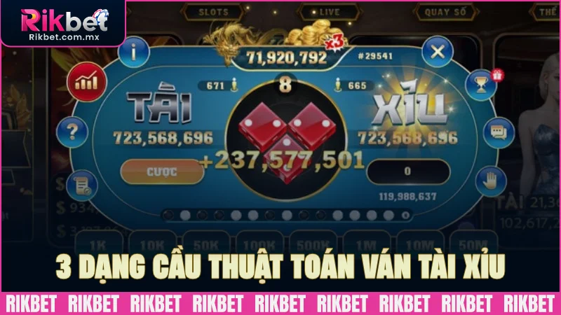 3 dạng cầu thuật toán phổ biến trong ván Tài xỉu