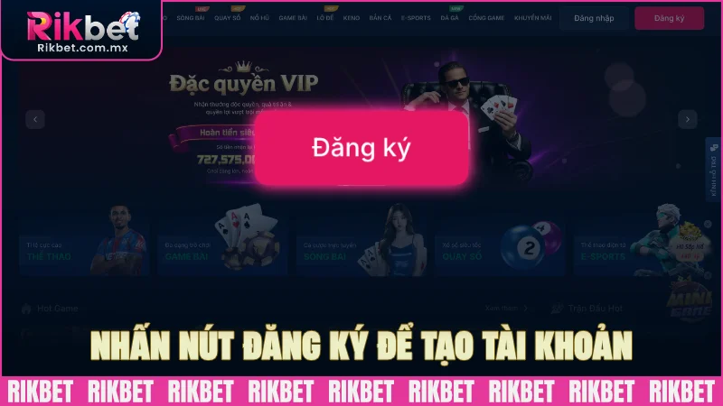 Cần nhấn nút đăng ký để khởi tạo tài khoản