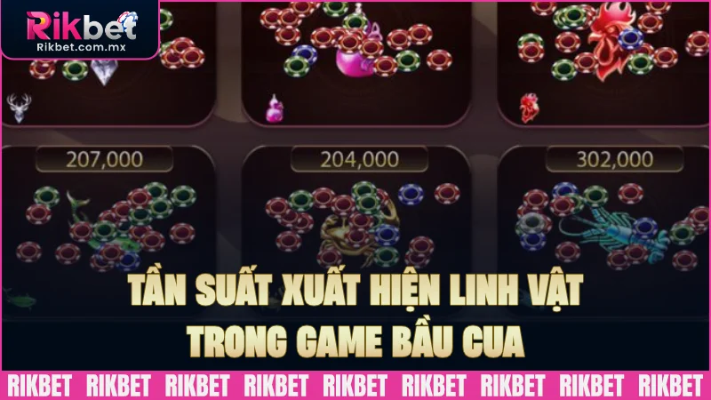 Tần suất xuất hiện linh vật game Bầu cua